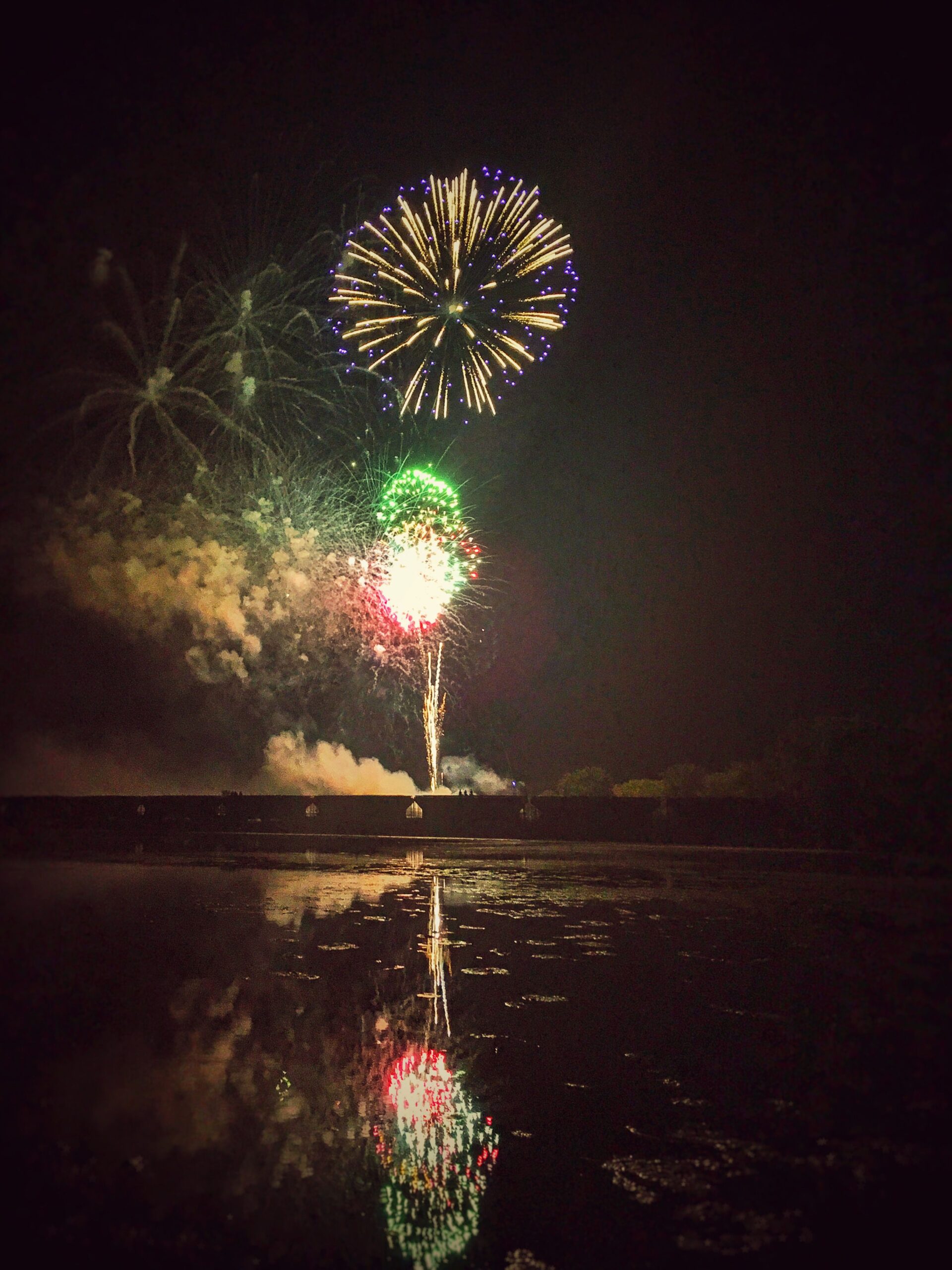 fireworks over Lake Leota