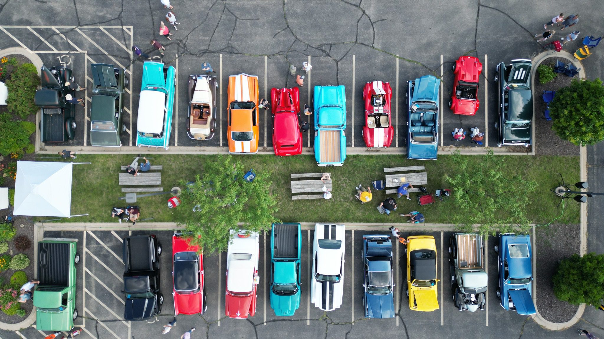 Drone shot of Cruise Night from above